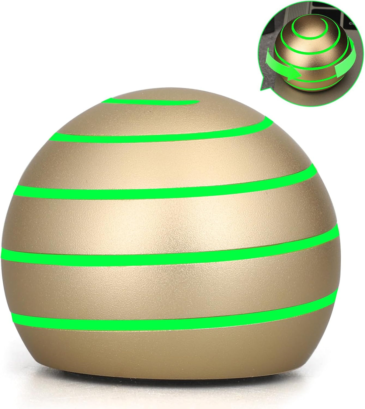 Fidget Spinner Kinetic Spin Metal Desk Toy Ball for Kids Adults, Luminous Full Body Optical