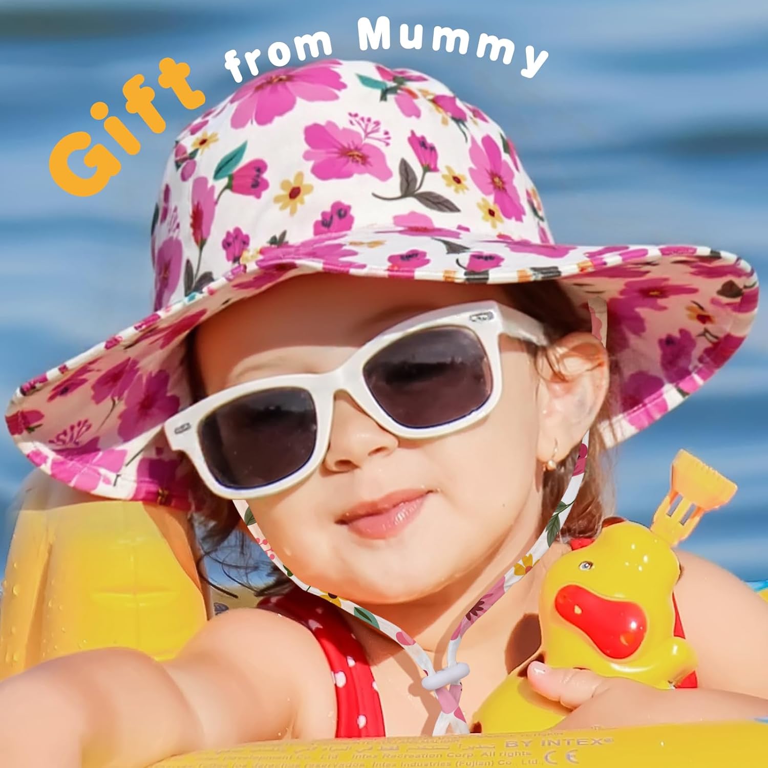 Baby Sun Hat Toddler Girl Beach Hat Adjustable Outdoor Summer Hat UPF 50+ Sun Protection Wide Brim