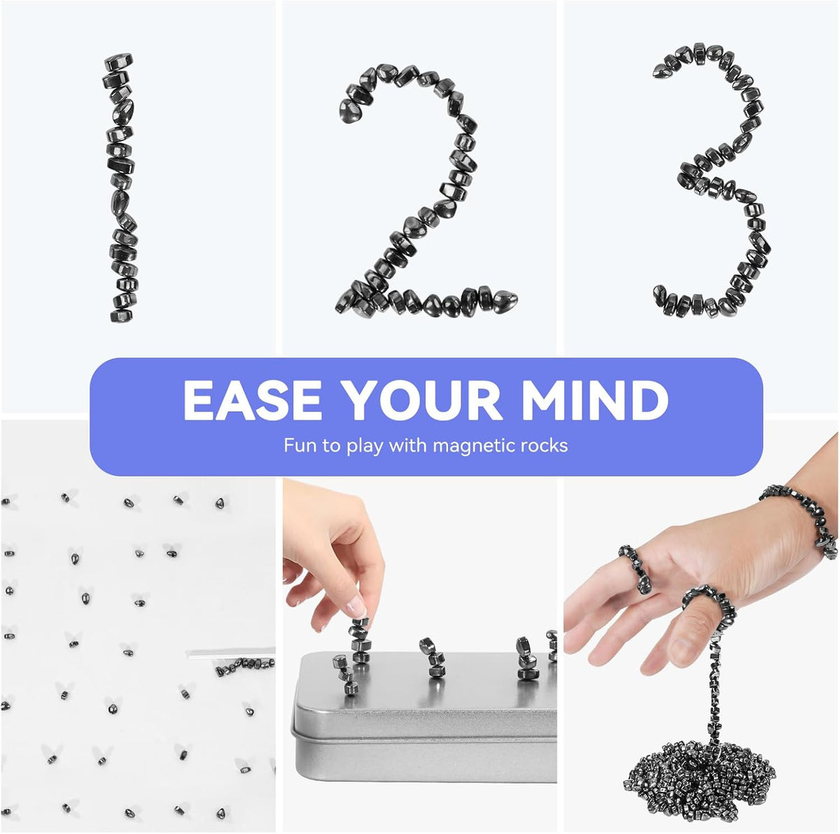 Magnetic Balls Fidget Toys Adults 600 PCS Mini Magnetic with Four Big Magnetic Putty Desk