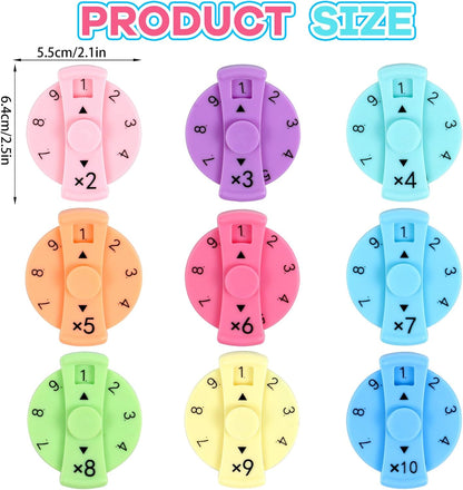 9 Pcs Math Fidget Spinners, Math Fidget Toy for Kids, Learn Multiplication and Division with The