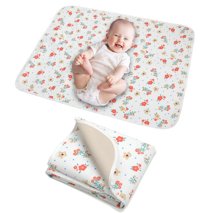 Baby Diaper Changing Pad, 19.7"x25.6" Waterproof Changing Pad Liners with 100% Muslin Cotton Front