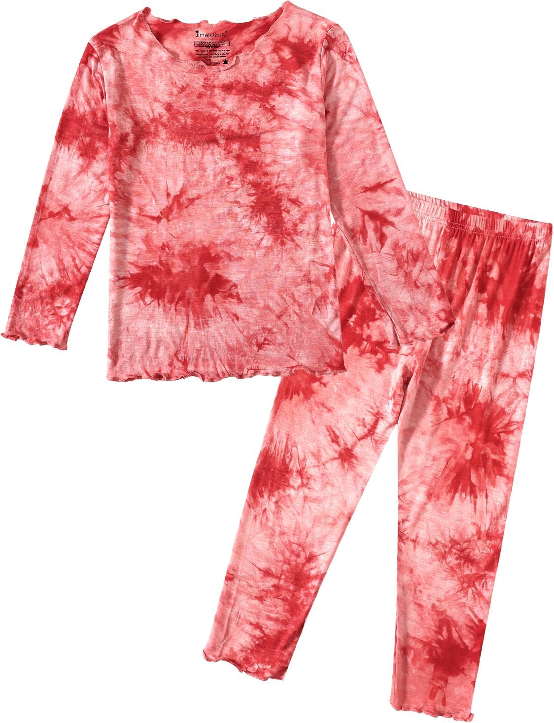 Jimonda Kids Soft Rayon From Bamboo Sleepwear Long Sleeve Boys Girls Pajama Outdoor 2-Piece