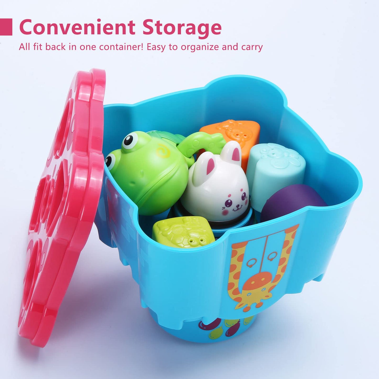 LTKFFFdp Baby Stacking Toys for Toddlers 1-3, Nesting Cups Shape Sorter for Infant 6 to 12-18
