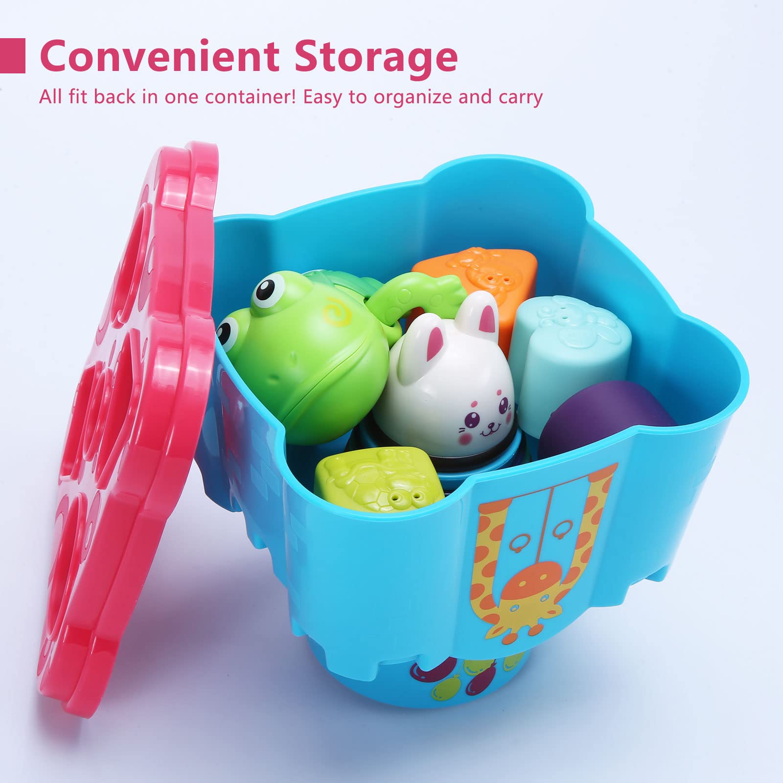 LTKFFFdp Baby Stacking Toys for Toddlers 1-3, Nesting Cups Shape Sorter for Infant 6 to 12-18