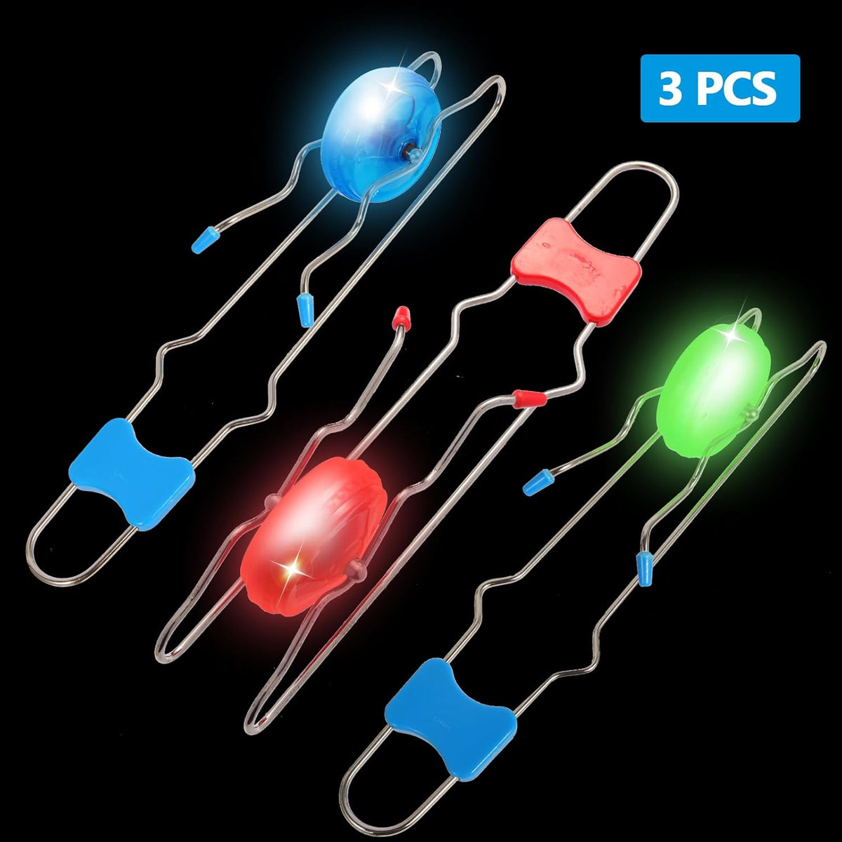 Retro Kids Light Up Gyro Wheel Set - includes 3 10-Inch Track Twisters, Spinning and Light Combo