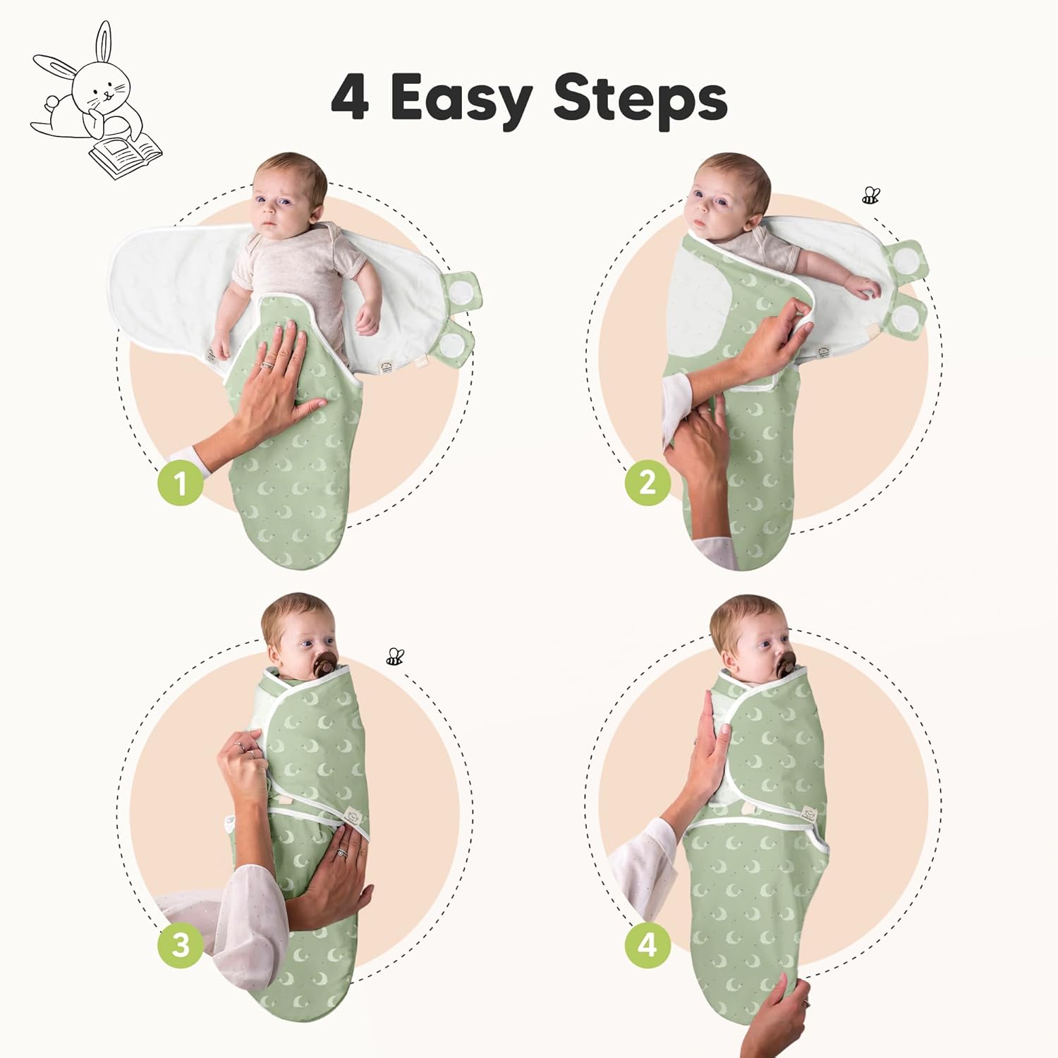 3-Pack Organic Baby Swaddle Sleep Sacks - Swaddles for Newborns, Infant 0-3 Months, Baby Girls