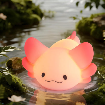 LOVERUIS Cute Night Light for Kids Axolotl Night-Light Baby Girl Squishy NightLight 1/3 Hour Timer