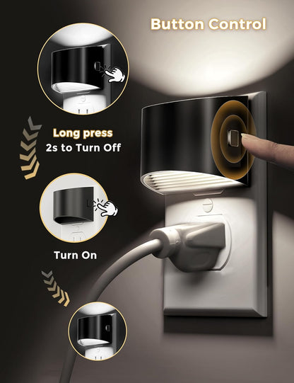 L LOHAS LED Night Lights Plug into Wall 2 Pack, Nightlight with Dusk to Dawn Sensor,3 Level
