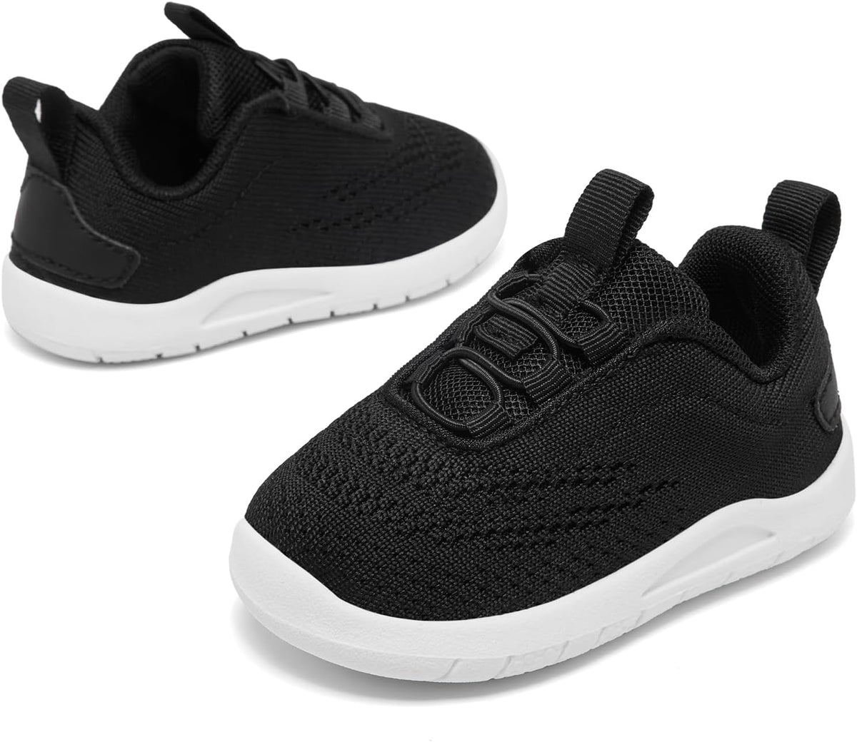 MORENDL Toddler Slip On Sneakers Baby Walking Shoes Non-Slip Breathable Unisex Pink Mesh Lace-Up