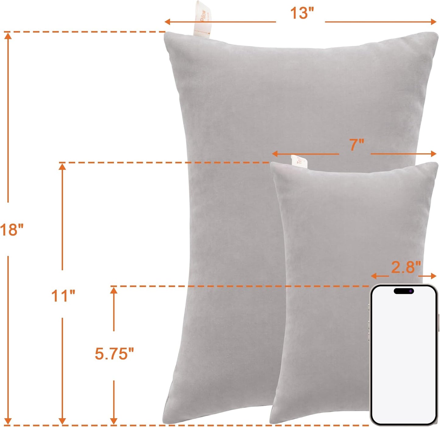 NTBAY Tiny Pillows, Down Alternative 7"x11" Microfiber Mini Pillows for Travel, Pets, Soft Machine