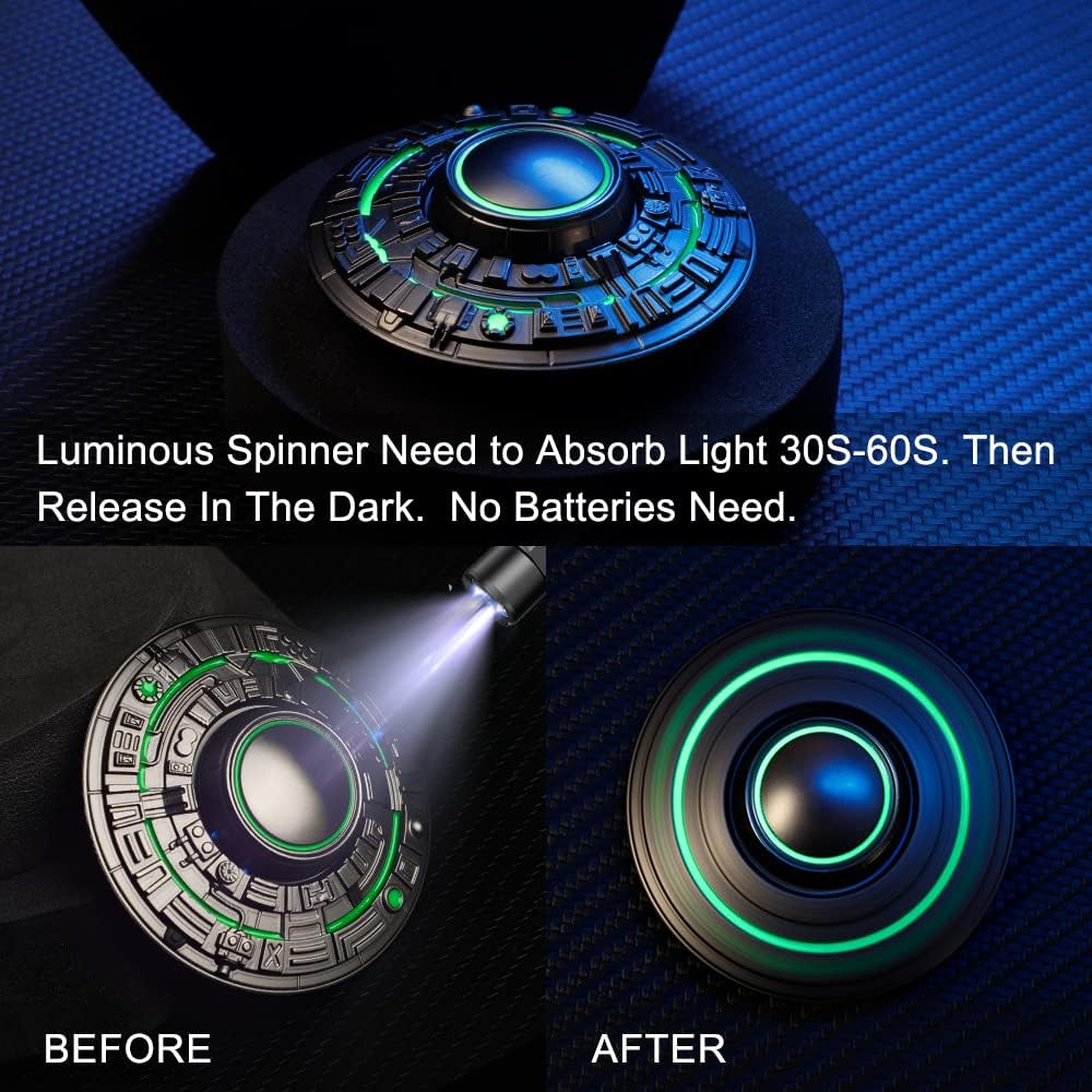 Cool Spaceship Fidget Spinners Metal, UFO Model Finger Hand Spinner, Anti Anxiety Stress Relief