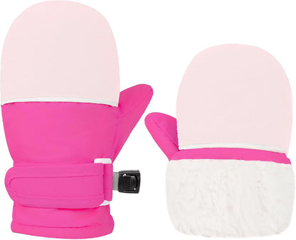 Toddler Gloves Kids Mittens Winter Warm Lined Fleece Gloves Waterproof Snow Baby Mitten for Boys