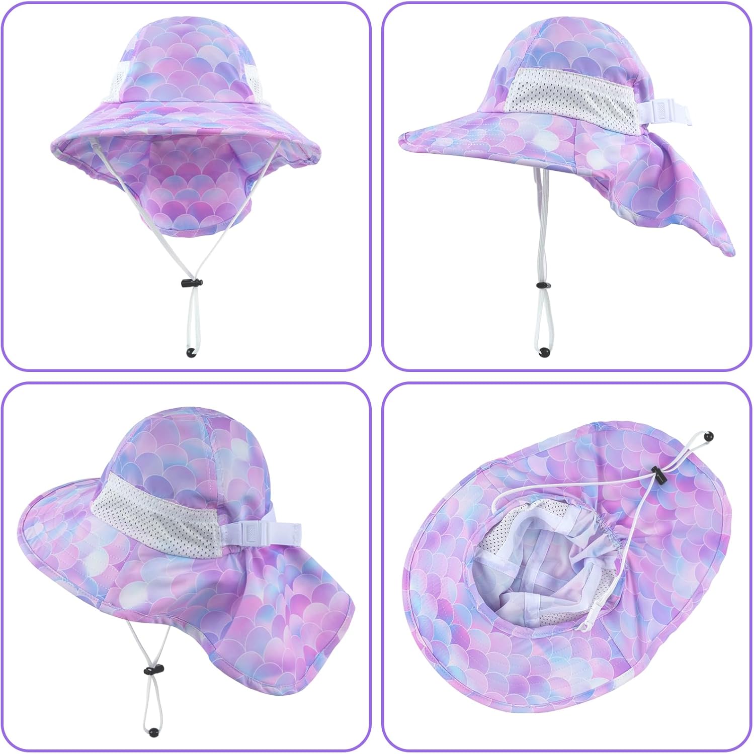 Toddler Baby Sun Hat Kids Summer UPF 50+ for Boys Girls Adjustable Beach Hats with Bucket Wide Brim