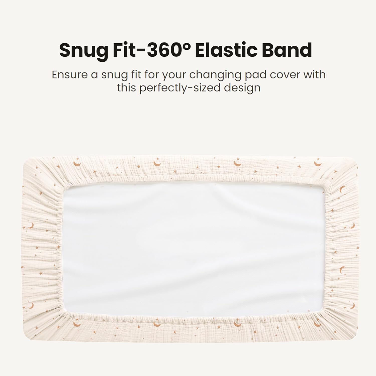 Konssy Waterproof Muslin Changing Pad Cover 2 Pack, Quilted Cotton Fitted Diaper Changing Table