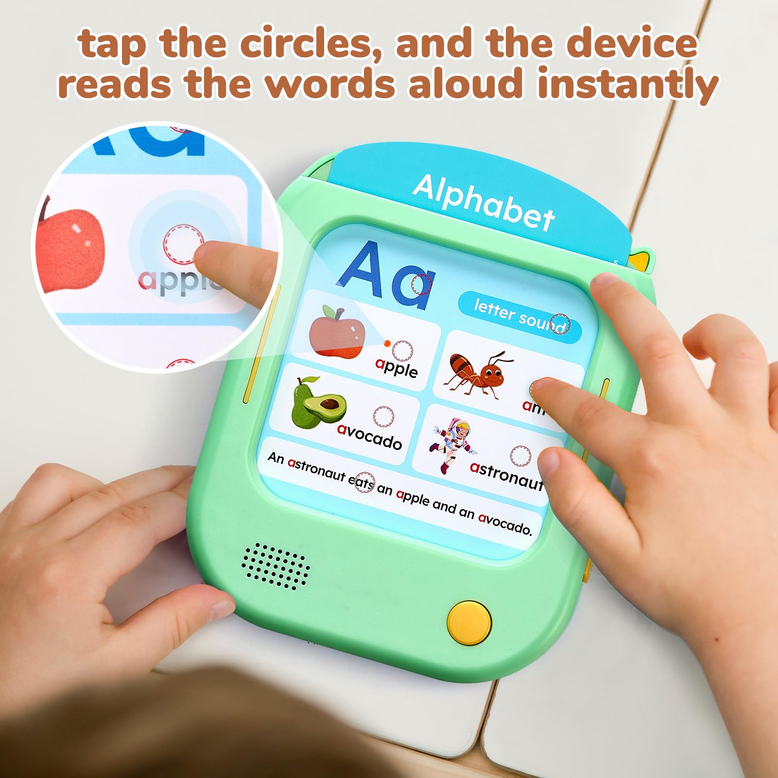 JoyCat Kids Learning Tablet, Learn to Read 156 Pages Talking Flash Cards