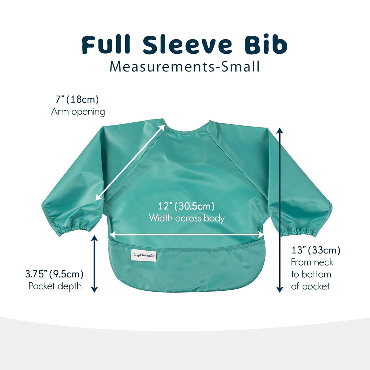 Tiny Twinkle Mess Proof Baby Bibs | 2-Pack Waterproof Smock Baby Bibs for Eating | Machine Washable