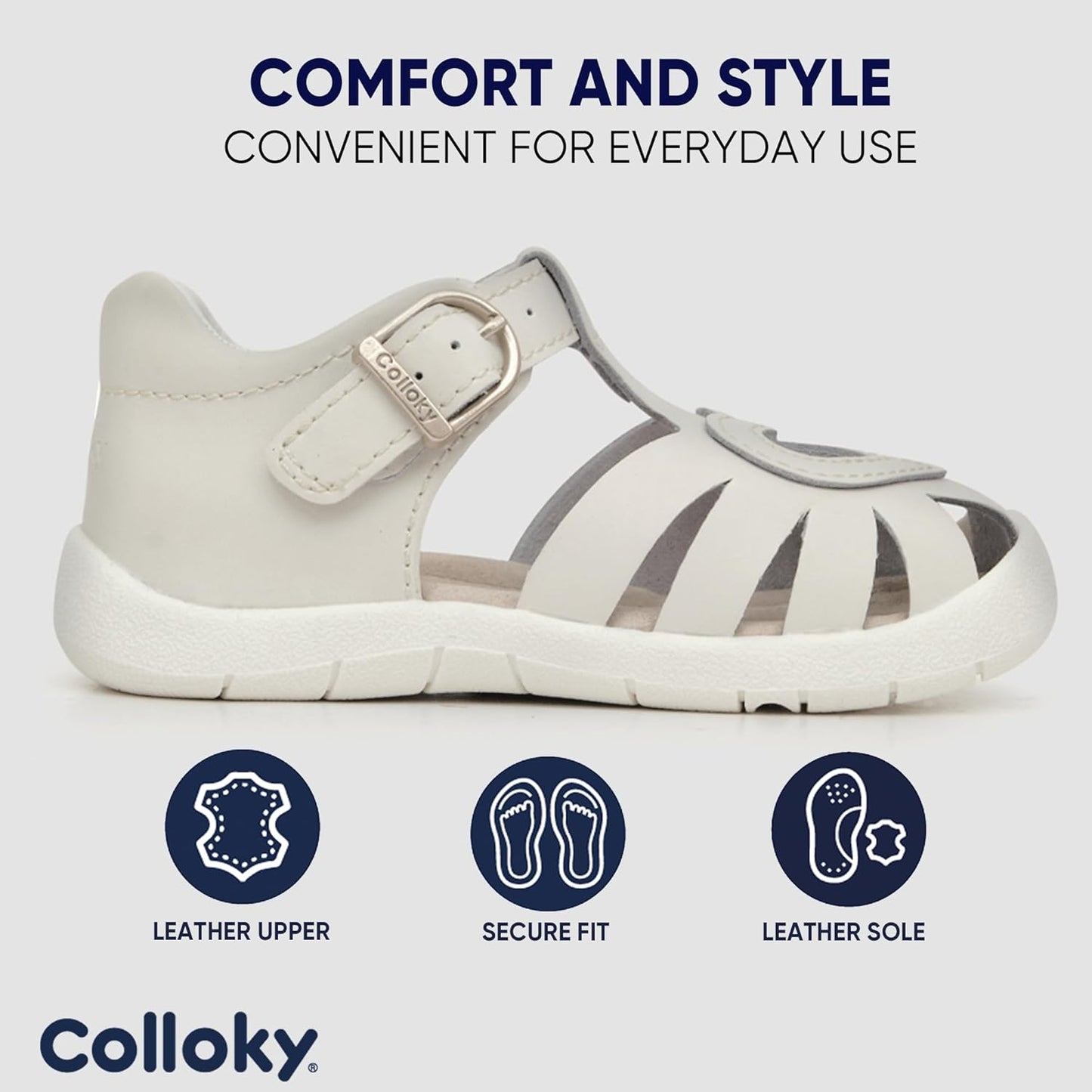 Toddler Girls Fisherman Buckle Sandals - Comfortable Summer Sandals with Closed Toe & Adjustable