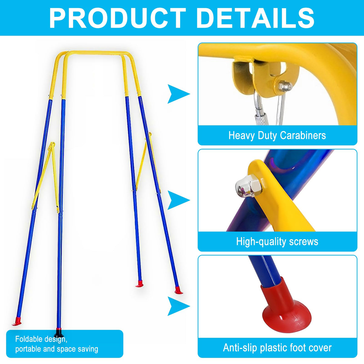 Foldable Toddler Swing Set for Indoor & Outdoor Use
