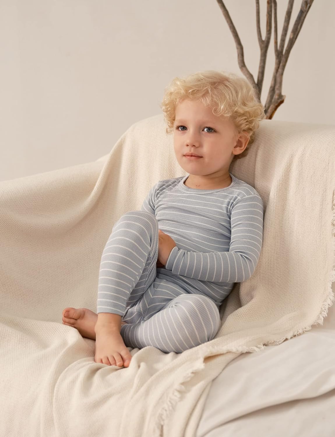 AVAUMA Stripe Pattern Baby Boys Girls Pajama Set Kids Toddler Snug fit Ribbed Sleepwear pjs for