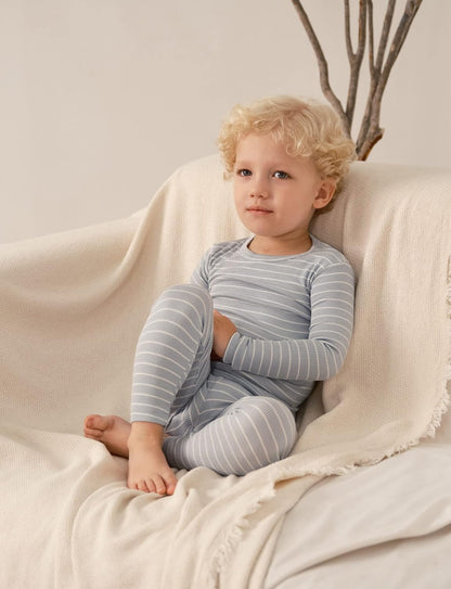 AVAUMA Stripe Pattern Baby Boys Girls Pajama Set Kids Toddler Snug fit Ribbed Sleepwear pjs for