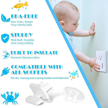 Babepai Outlet Covers Baby Proofing 55-Pack White, Child Proof Electrical Protector Safety Baby