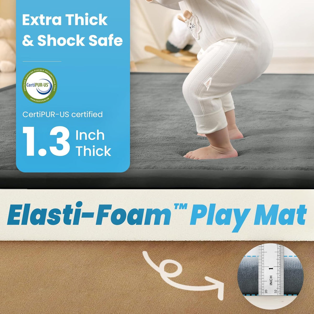 Ultra Soft Baby Play Mat,79"×158" Extra Large Activity Tummy Time Mat for