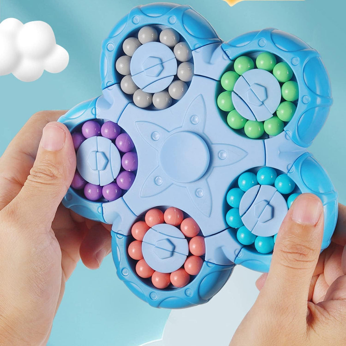 YUDANSI Magic Bean Puzzle Toy, Rotating Magic Bean Fidget Toys 2-in-1, Magic Ball Brain Teaser STEM