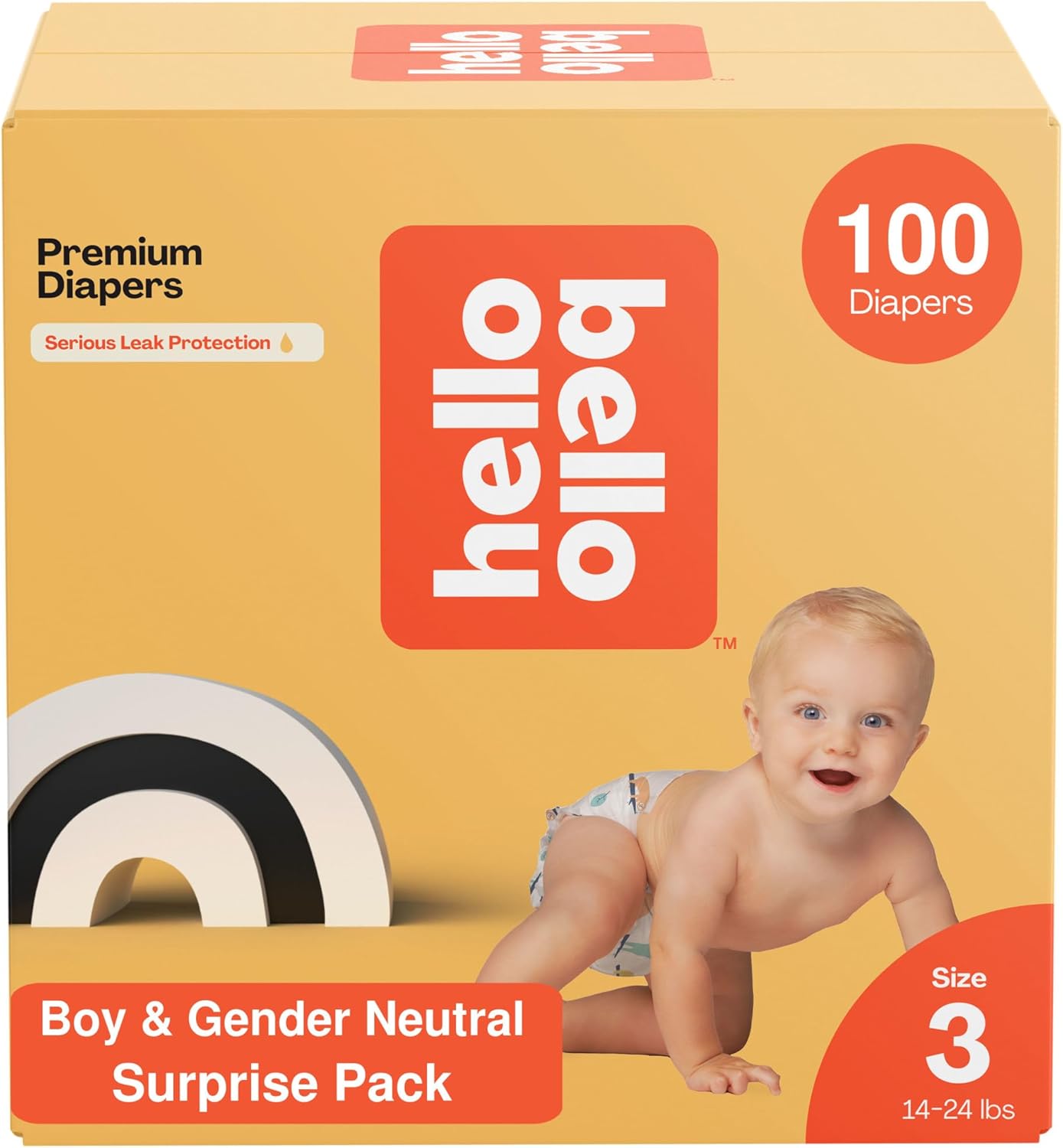 Hello Bello Premium Diapers, Size 3 (14-24 lbs) Surprise Pack for Boys - 100 Count (Pack of 1)