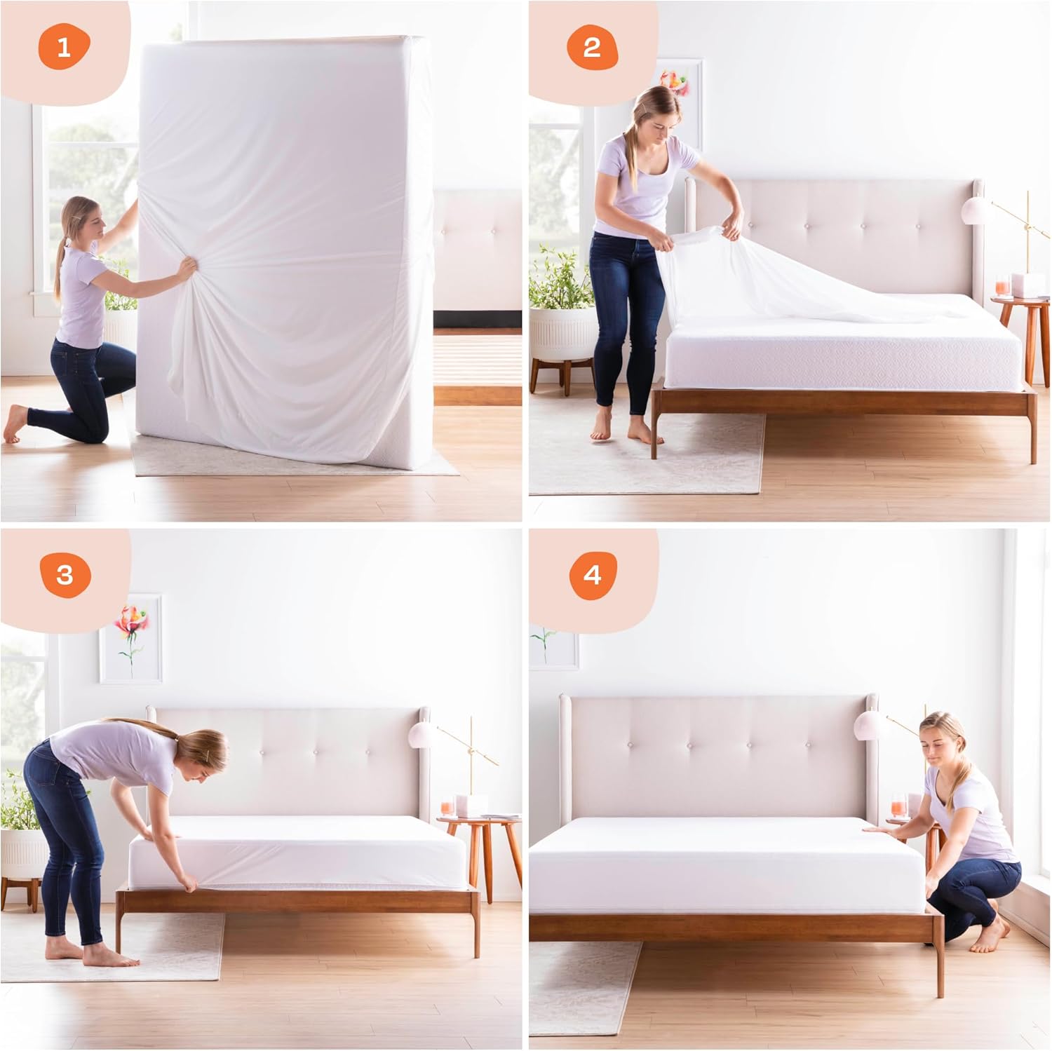 Linenspa Zippered Mattress Encasement – Twin Size Waterproof Mattress Protector – Quiet Cover &
