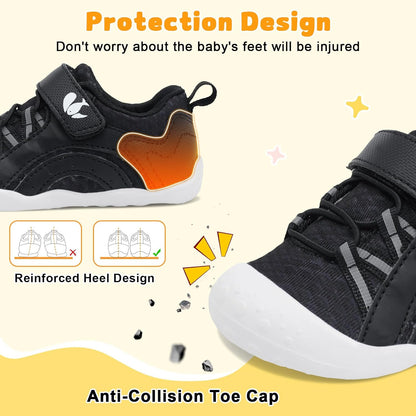 FEETCITY Wide Baby Shoes Boys Girls Baby Barefoot Shoes Breathable Infant Walking Shoe Crib Sock