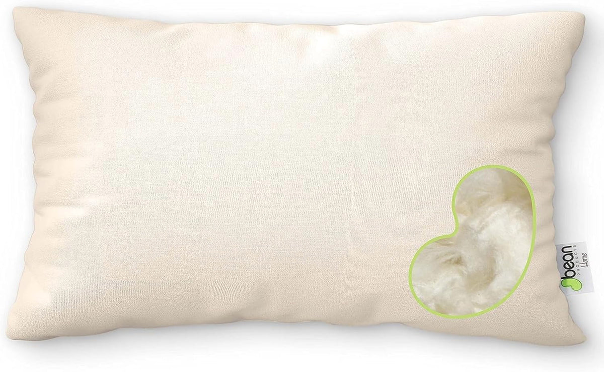 Bean Products Travel/Toddler Organic Kapok Pillow + Natural Org Case - 13" x 18" - Organic Cotton