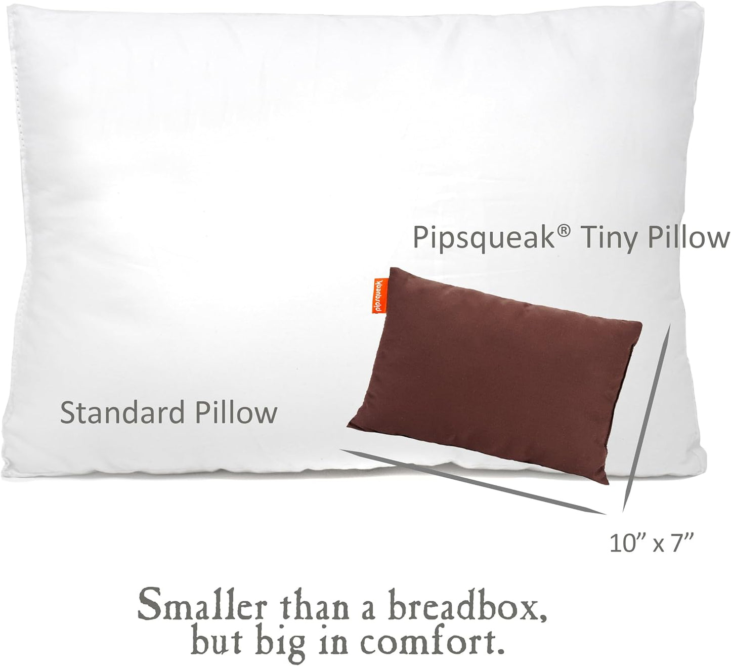 Pipsqueak Microfiber Pillow - Small, Mini, Tiny - 11 x 7 in - Perfect for Travel, Cars, Airplanes
