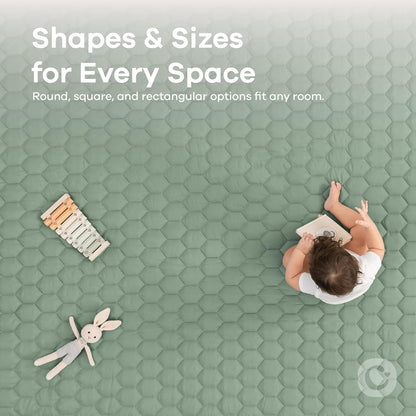 Comfy Cubs Rectangle Kids Play Mat - Small 36 x 60 inches Soft Quilted Baby Floor Mat with Non-Slip
