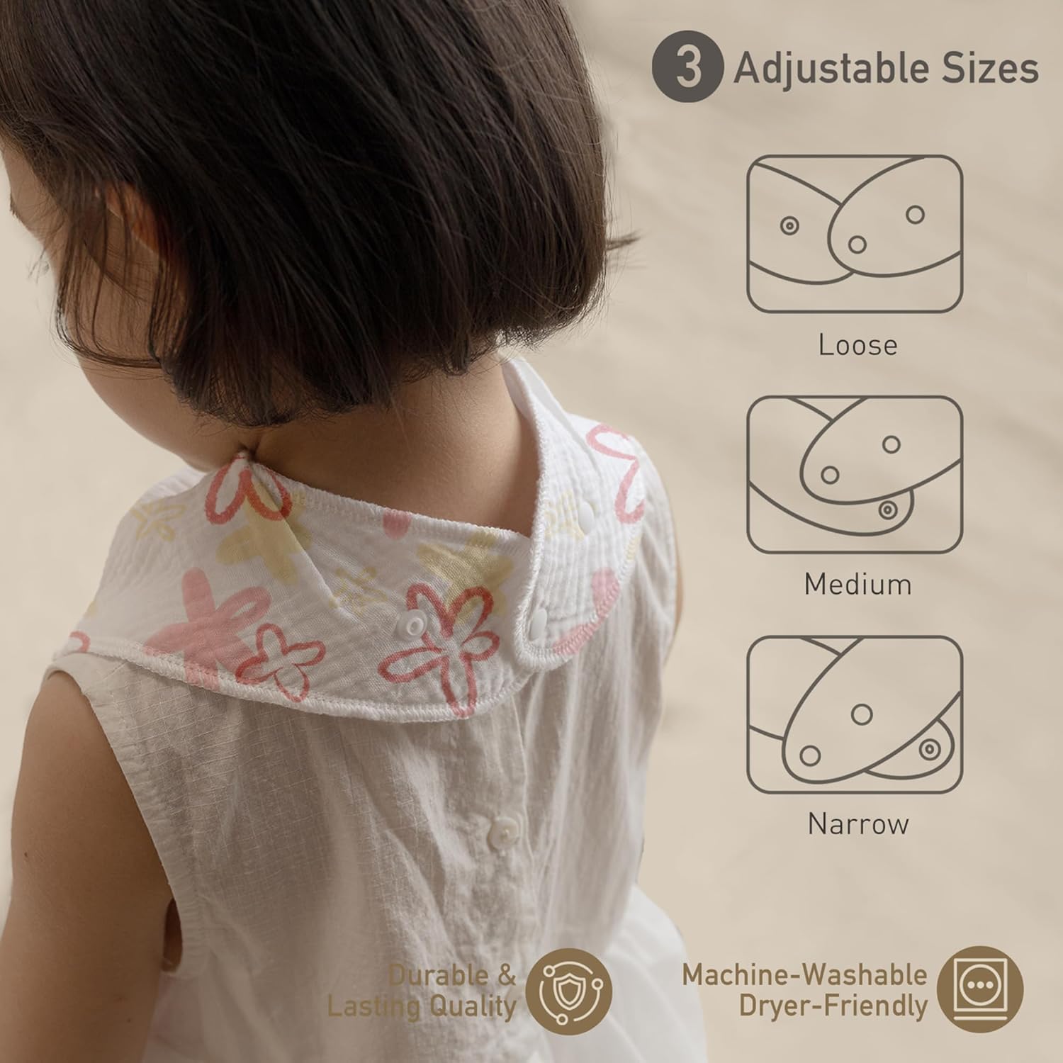 Muslin Baby Bibs 8 Pack, Baby Bandana Drool Bib for Drooling and Teething, Cotton Soft Absorbent