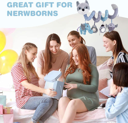 Jollybaby Baby Car Seat Stroller Toys, Plush Activity Hanging Spiral Activity Pram Crib with Music
