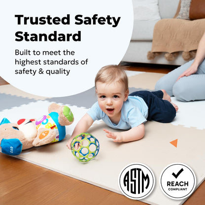 MioTetto Baby Play Mat, Soft Foam Floor Tiles for Kids. Adjustable Interlocking Foam Tiles, Fits