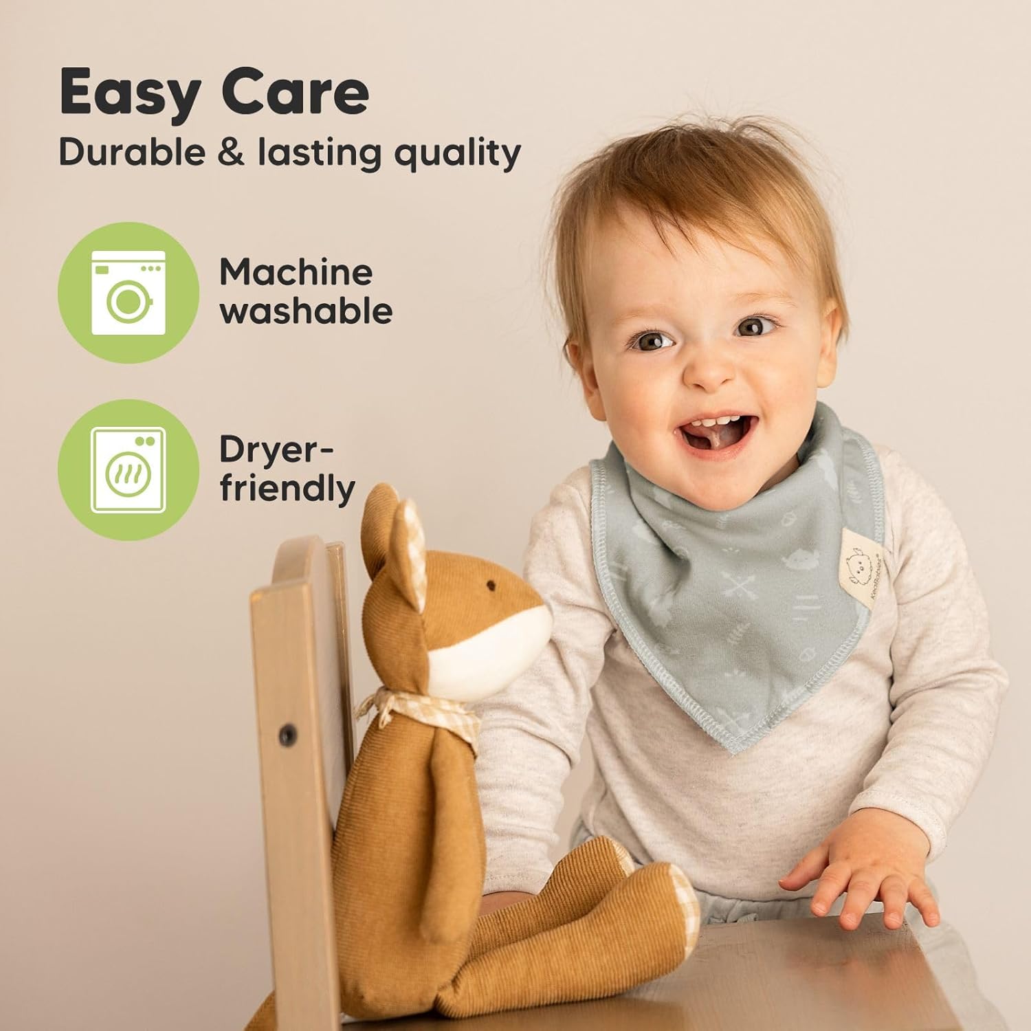 8-Pack Organic Baby Bandana Bibs for Boys, Girls - Super Absorbent Triangle Baby Bibs for Drooling