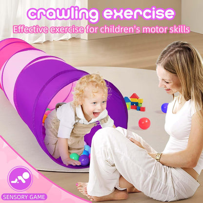 Kids Play Tunnel Tent for Toddler, 6-ft Pop Up Crawl Tunnel Toy for Baby Infant Children or Dog