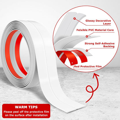 Flexible Wall Corner Protector Moulding Trim Peel and Stick Wall Corner Guards Edge Protector Self