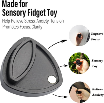 FREELOVE Pivot Magnetic Fidget Slider, Metal Worry Coin Haptic Clicker for Adults, Triangle