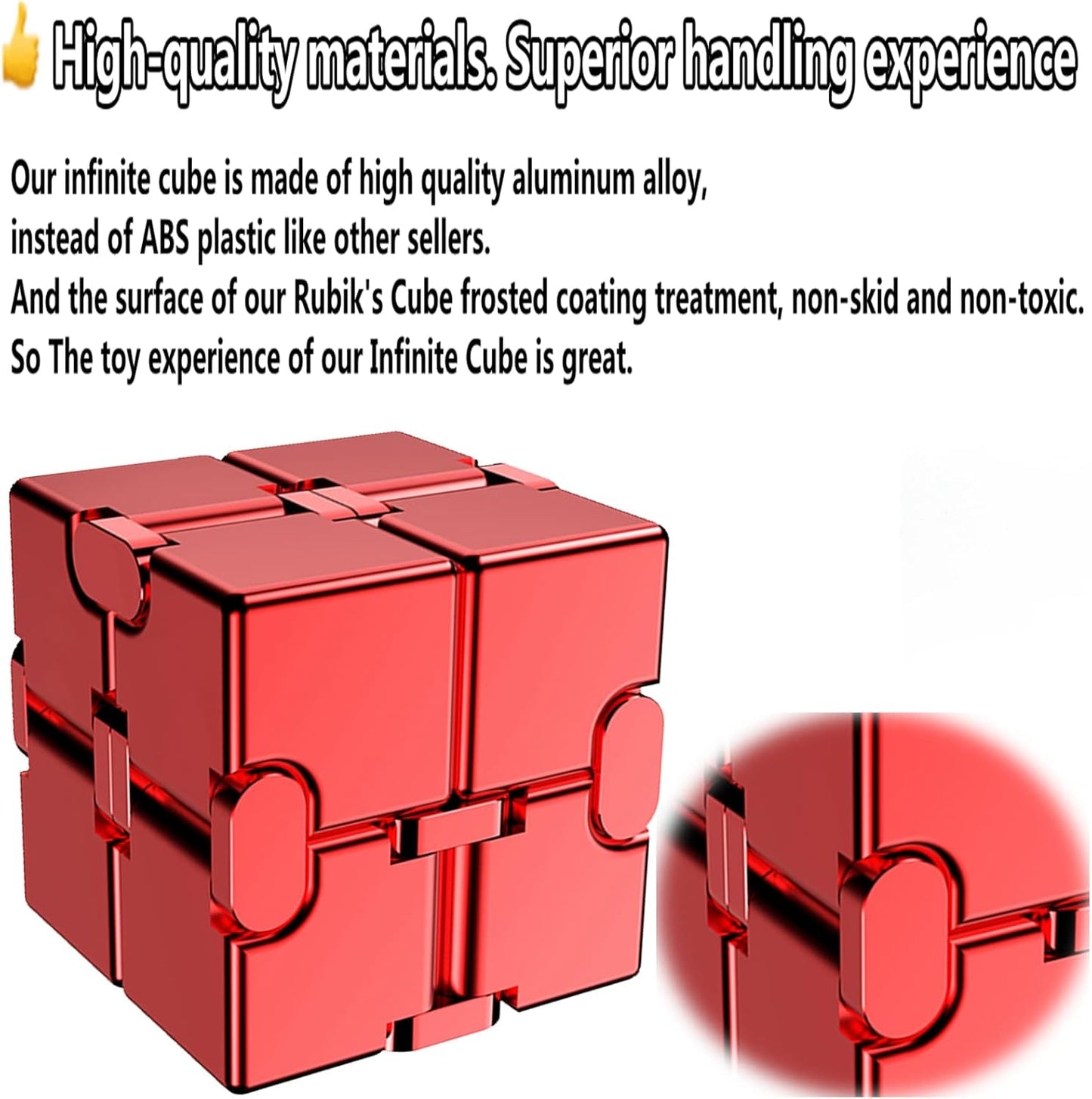 Fidget Blocks Toys Infinity Cube Anxiety Stress Relief Toy for Adults Gifts Aluminum Alloy Material