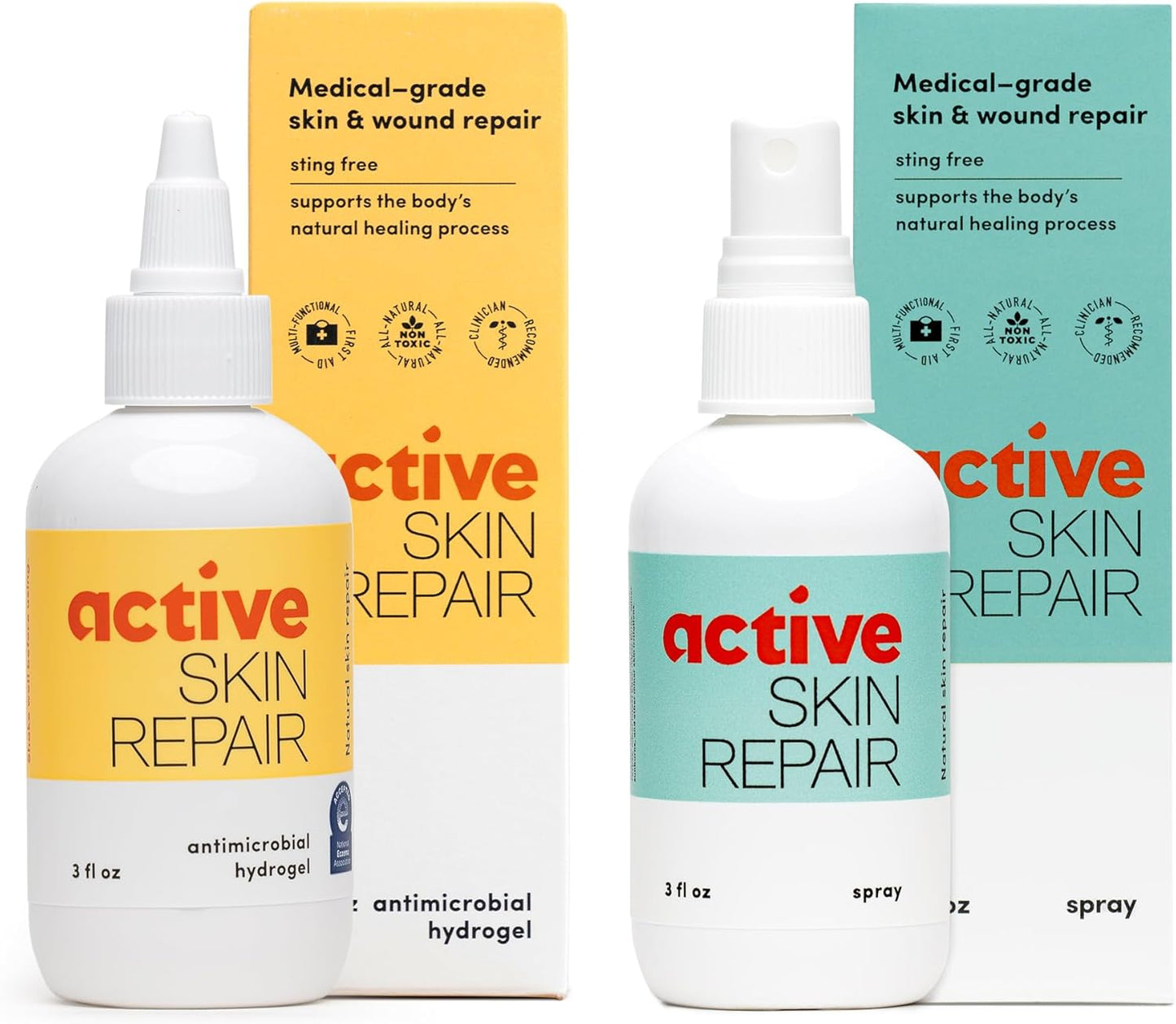 Active Skin Repair - First Aid Natural & Non-Toxic Healing Ointment & Antiseptic Spray for Minor