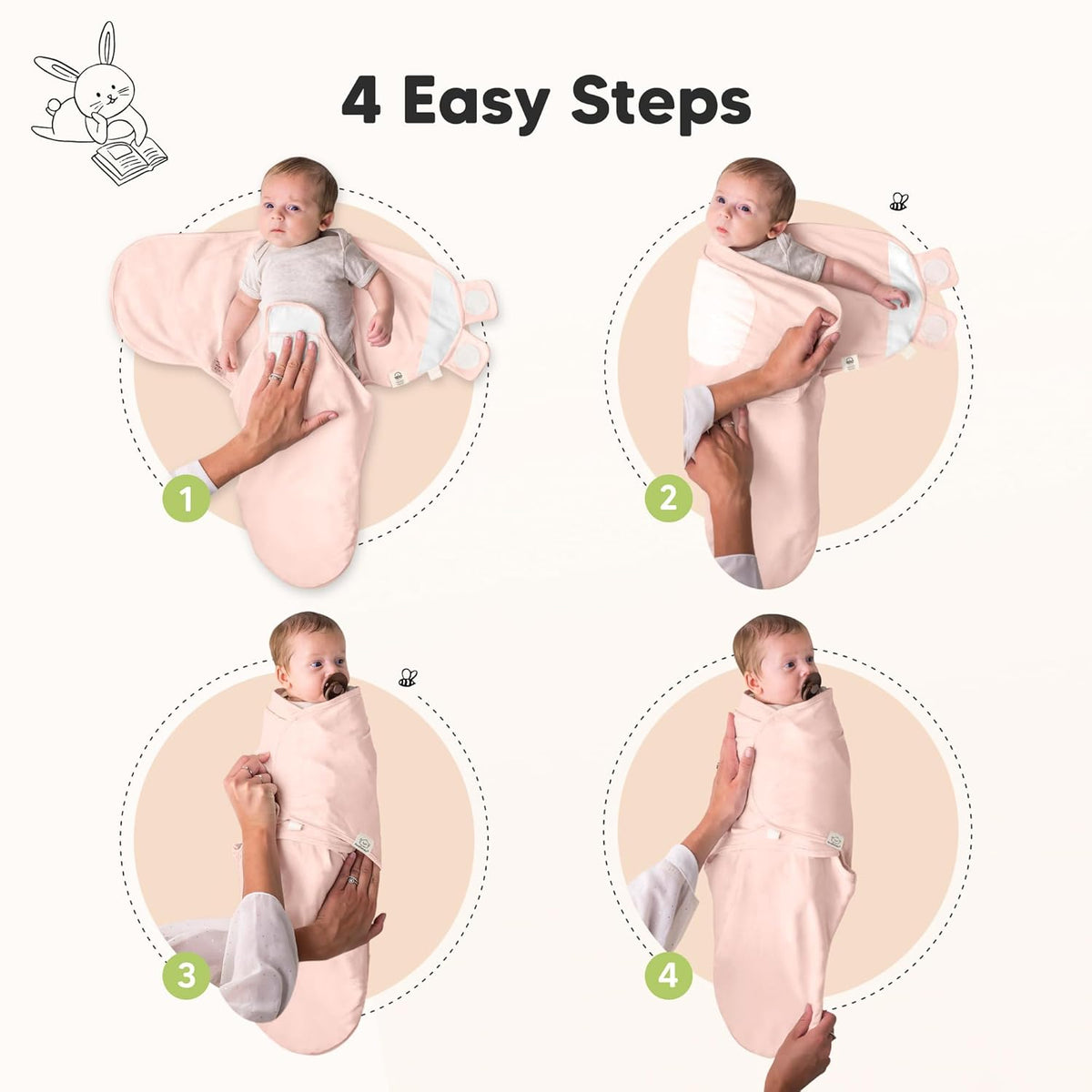 3-Pack Organic Baby Swaddle Sleep Sacks - Swaddles for Newborns, Infant 0-3 Months, Baby Girls