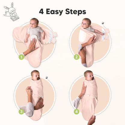 3-Pack Organic Baby Swaddle Sleep Sacks - Swaddles for Newborns, Infant 0-3 Months, Baby Girls
