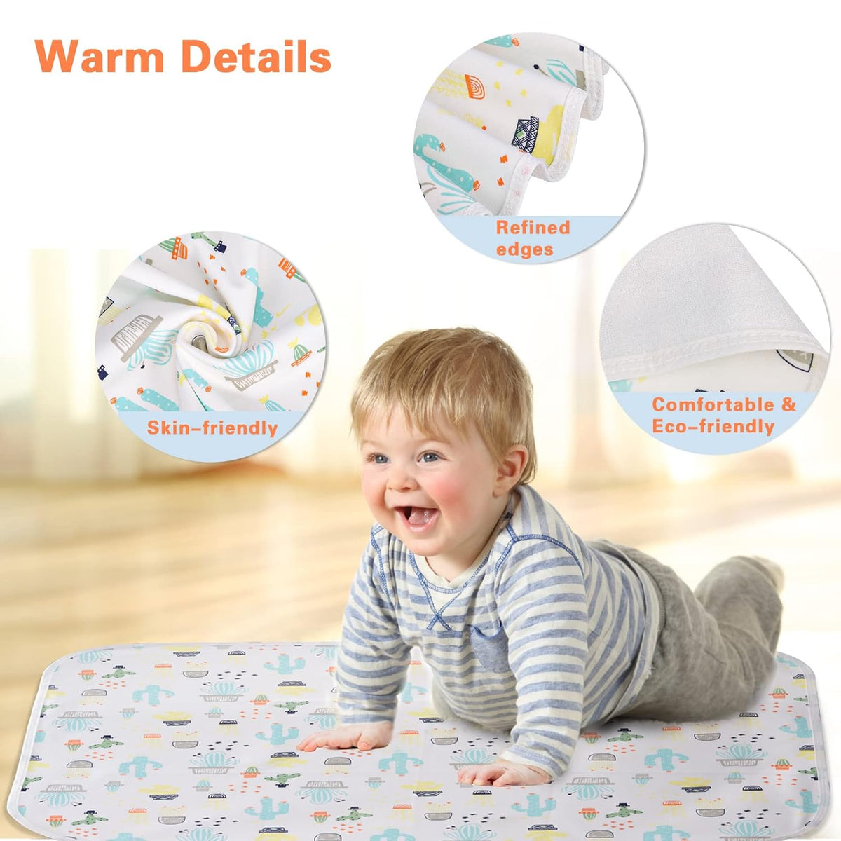 Baby Diaper Changing Pad Waterproof Portable Changing Pad 3 Pack Washable Mattress Pad Reusable