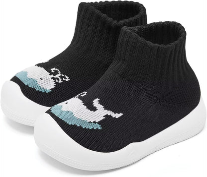 Eashi Baby Boy Girl Non-Skid Indoor Infant Walking Shoes Breathable Warm Elastic Sock Shoes with