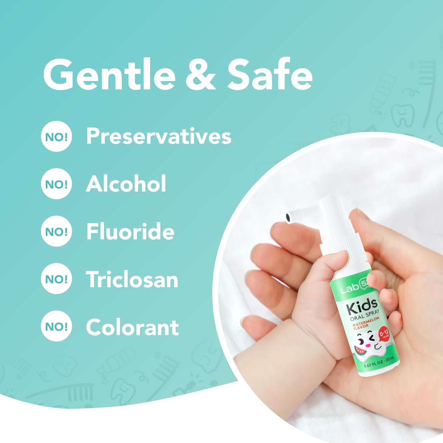 LAB52 Kids Oral Spray, Toddler Toothpaste Helper for Cavity Repair and Fresh Breath, Children
