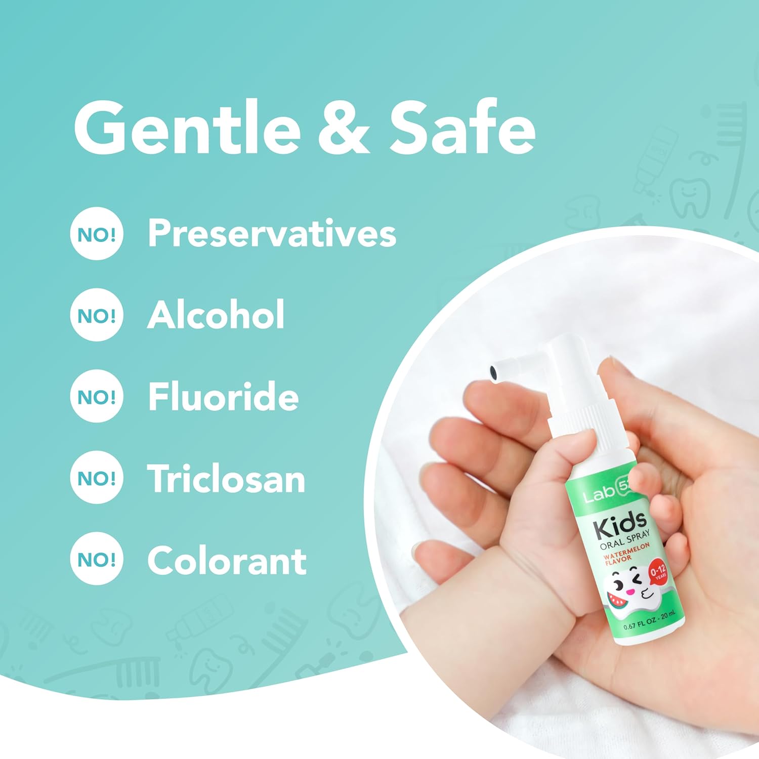 LAB52 Kids Oral Spray, Toddler Toothpaste Helper for Daily Oral Care and Fresh Breath, Children