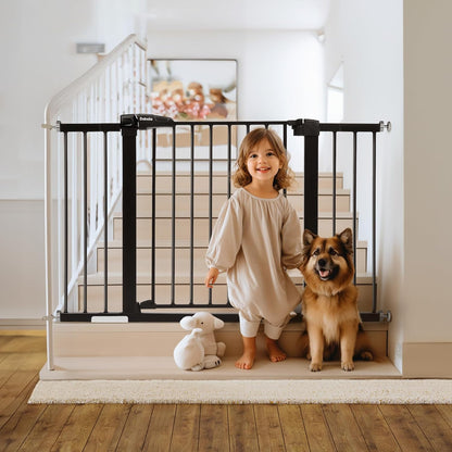 Babelio Metal Baby Gate, 29-48" Auto Close Easy Install Pet Gate, Extra Wide Walk Thru Child Safety