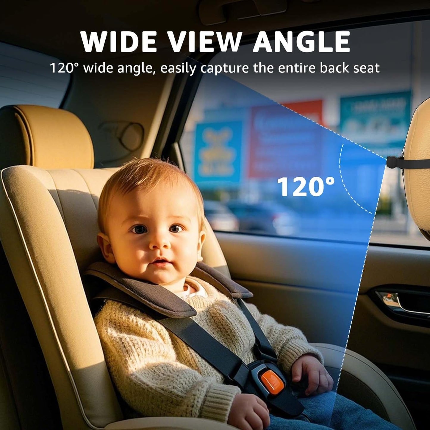 GROWNSY Baby Car Camera, HD Display Baby Car Mirror with Night Vision Feature, 4.3 inch Baby Car